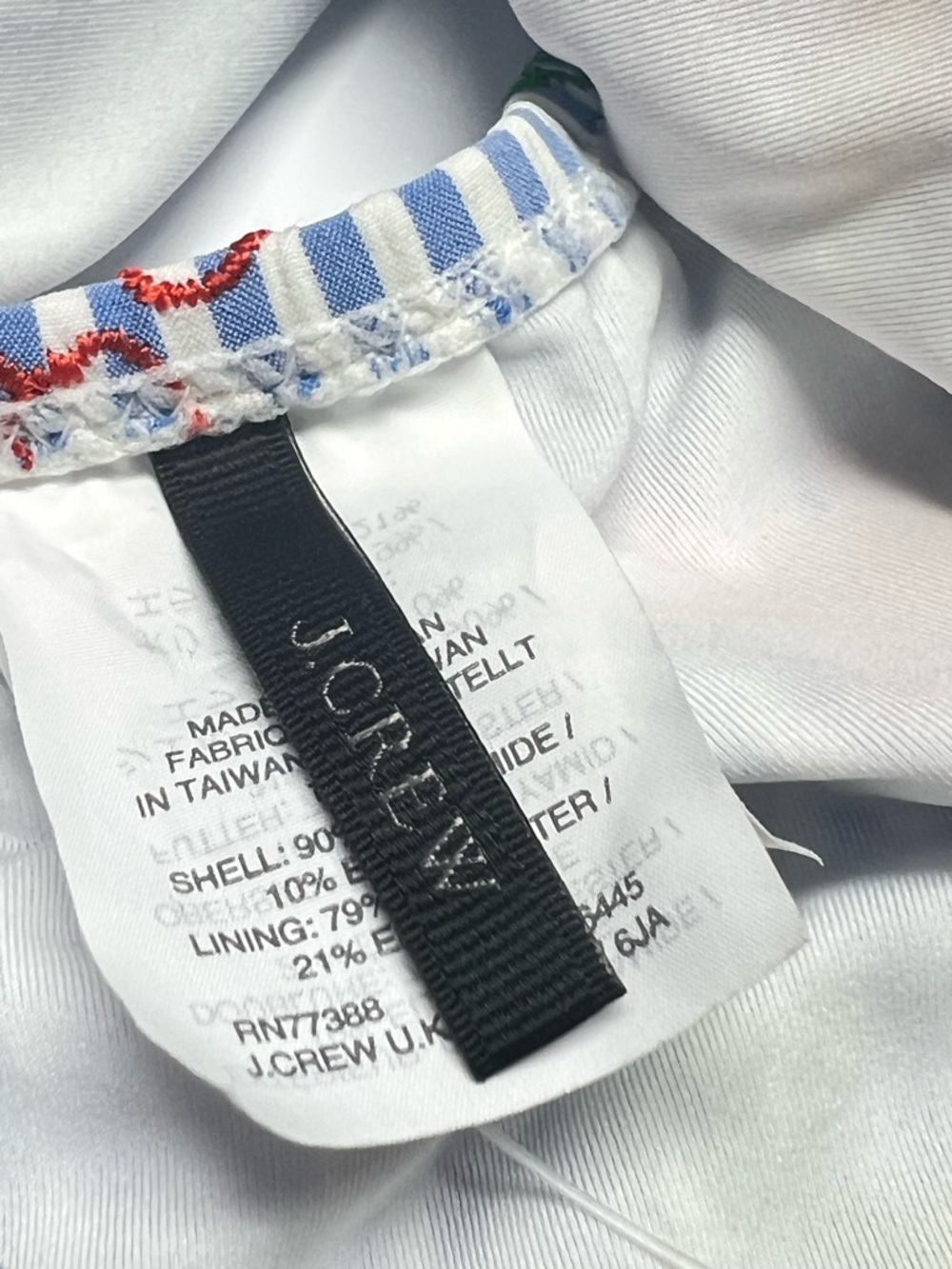 J. CREW NWT One Piece Swimsuit Size 12 Blue White Seersucker Criss Cross Back - Picture 5 of 11